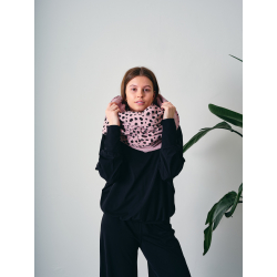 Muslin scarf - pink with dots